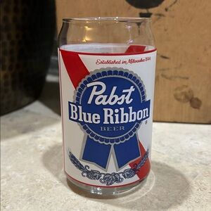 16oz Pabst Blue Ribbon Beer Can Shaped Drinking Glass PBR